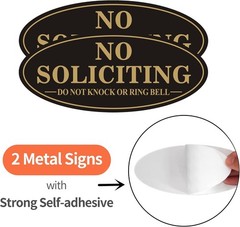 2-Pack No Soliciting Signs – Durable Metal, 8.5″ X 3.5″ – Easy Install
