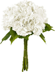 21In White Artificial Hydrangea Flowers 5 Pcs Real Touch 3D Print Latex Flowers