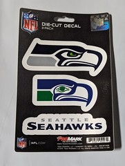 Seattle Seahawks 3-Pack Die-cut Decals Stickers Sheet Measures 5″ x 7″ New!