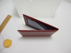 Leather Bifold Photo Frame Holds 4×6″ Photos Horizontal Croc Graphic Image RED