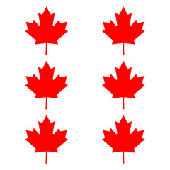 New – Set of 6 – Canadian Maple Leaf Vinyl Decal – Canada Flag Symbol Sticker