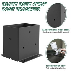 4X6 Post Base 4 PCS,Post Brackets(Inner Size 3.6″x5.6″),Heavy Duty 14GA Steel…