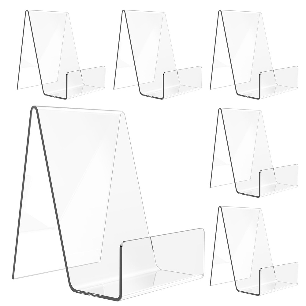 6 Pack Clear Acrylic Rack Display Holder Stand for Mobile Cell Phone Books