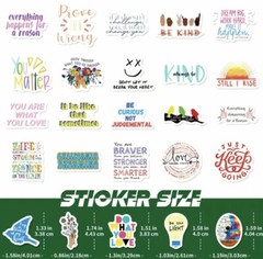 50 pcs Waterproof Inspirational Sticker Pack For Laptop,Water Bottle