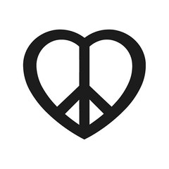 Peace Heart Shape Vinyl Decal Love Peace symbol Sticker