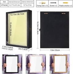 Large Shadow Box Display Case with Glass – 13×16 Inches
