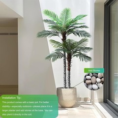 8ft Tall UV Resistant Faux Palm Tree, 96in Artificial Palm Tree Indoor Outdoor,