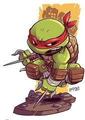 TMNT STICKER X RAPHAEL STICKER X HIGH-GLOSS DIE-CUT VYNIL STICKER 3X2 INCHES