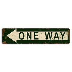 One Way Green Rustic Left Pointing Street Sign – 18×4 Inch Metal Decor