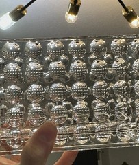 STUNNING Bubble Design Modern Clear Glass Rectangle Storage Vase planter Decor