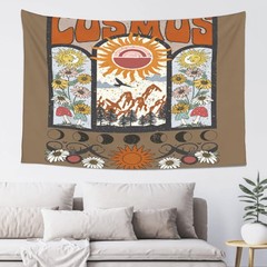 Celestial PeachTapestry – 60x40in Lightweight Decorative Classic Retro 70s Text