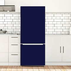 Dark Blue Solid Color Refrigerator Wrap Removable Vinyl Cover