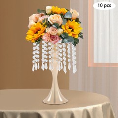 10pcs Gold Flower Stand for Wedding Table Centerpieces Crystal Flower Vases NEW