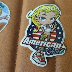 2003 Y2K ODM Brand Imports Holographic Foil Girl Power Vending Sticker Lot of 3