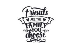 Friends are the Family you Choose Phrase Vinyl Mirror Decal Décor Sticker Quote