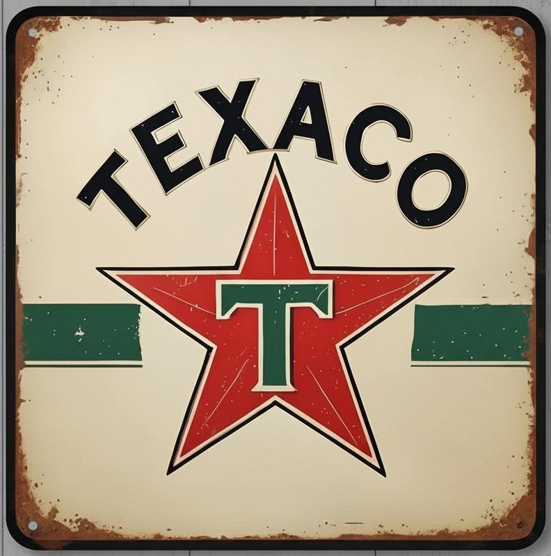 Texaco Gasoline 12 x 12 Square Novelty Metal Sign Made In USA New!