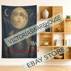 Moon tarot tapestry hidden face lunar decor mystical 59X82 in