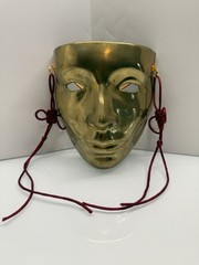Solid Brass Masquerade Face Mask Wall Decor