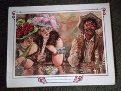 1981 Paper Print of Jack Roberts Saloon Artwork «Here’s To Class» 20×16 #S