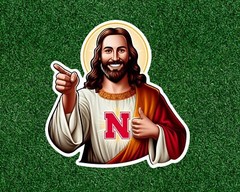 Jesus is a Nebraska fan vinyl sticker decal – several sizes available