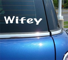 WIFEY DECAL STICKER FUNNY NEWLYWED WEDDING MARRIAGE BRIDE CAR TRUCK