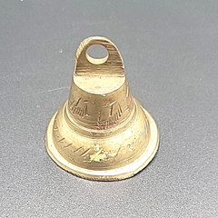 Solid Brass Dinner Bell Vintage Home Decor Engraved Home Accent 1 3/8″ GUC