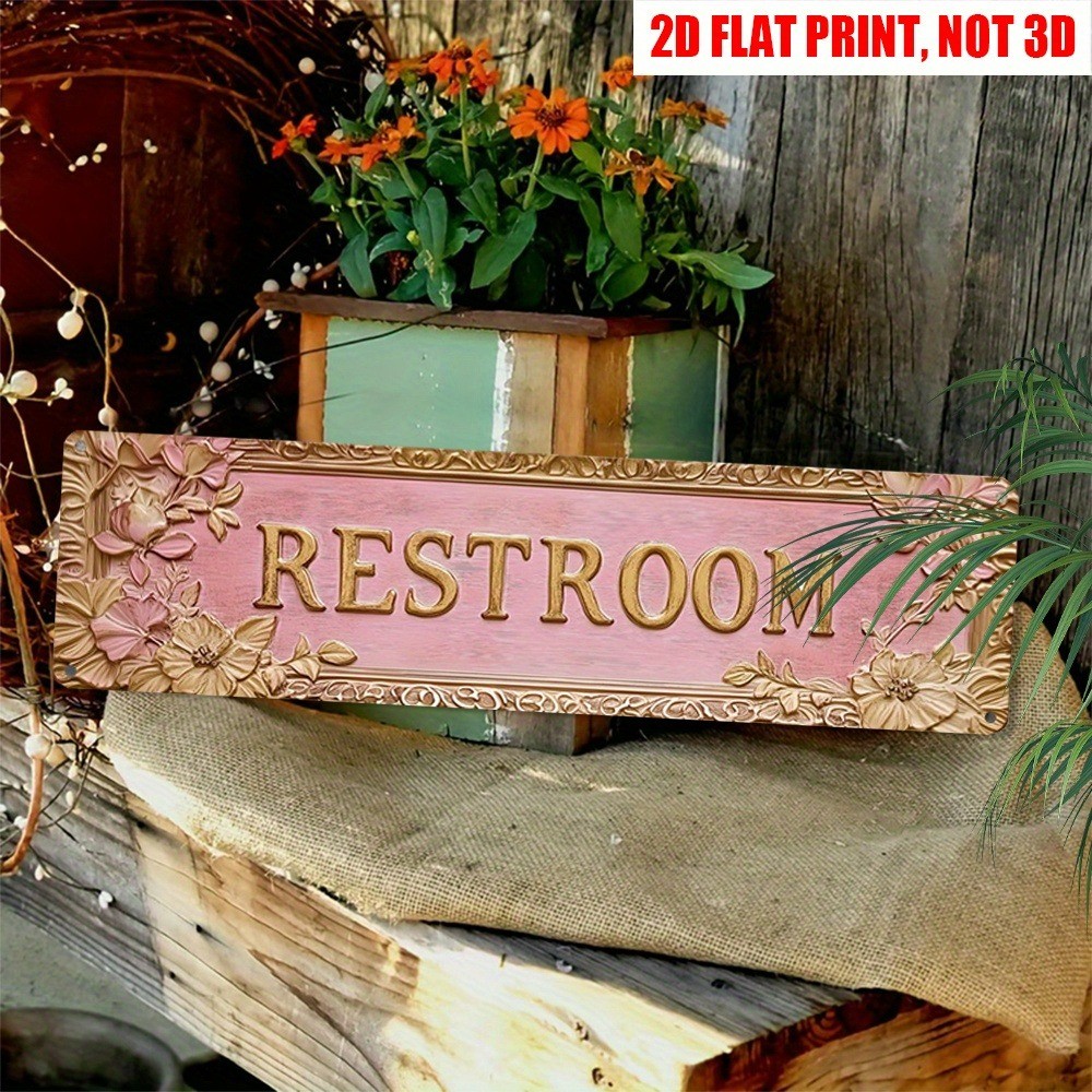 Restroom Metal Signs Bathroom Cute Wall Decor Waterproof Door Home Office Shop