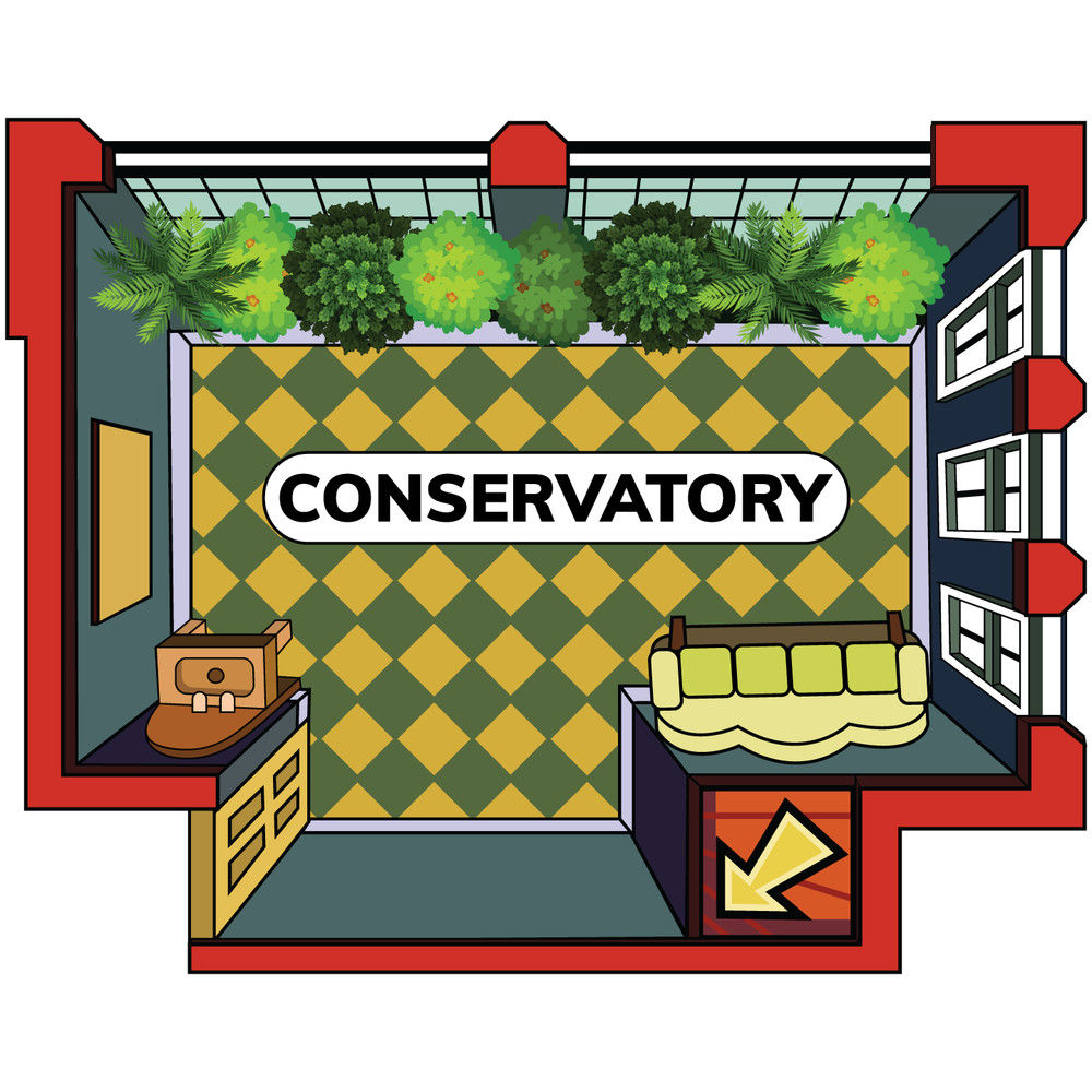 Conservatory Clue Classic Board Game Glasshouse Pavillon Vinyl Home Wall Decal
