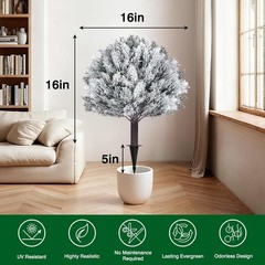 Elegant 21in Set of 2 UV Resistant Artificial Cypress Trees for Indoor & Outdoor