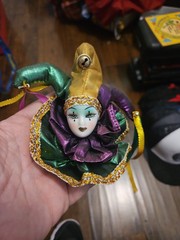 Mardi Gras Jester Face Carnival Art Porcelain Magnet- G6