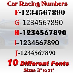 2 pack Racing circle numbers car door custom number rally sport die-cut decal V3