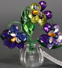 Ganz 4 Inches Pansy Posy Pot Acrylic Multicolored