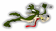Wile E. Coyote Hungry Cartoon Car Bumper Sticker Decal 6» x 3»