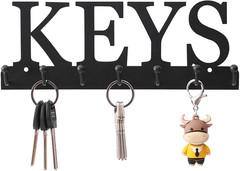 Key Holder Wall Mounted Key Hooks for Wall Decorative with 7 Hooks Black Metal K