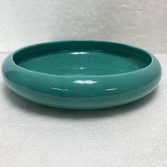 MCM Fenton Art Glass? Teal Ceramic Trinket Serving Dish Planter Vintage Retro