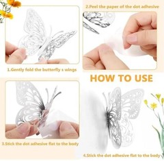 12 pcs 3d Blue New Model butterfly wall decor, party, wedding, diy