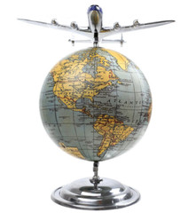 Lockheed Constellation Airliner Airplane 11.5″ Travel Agent Desktop Globe Decor