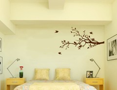 Tree Branches Wall Decal Love Birds Vinyl Sticker Nursery Leaves 56″ W X 28″ H