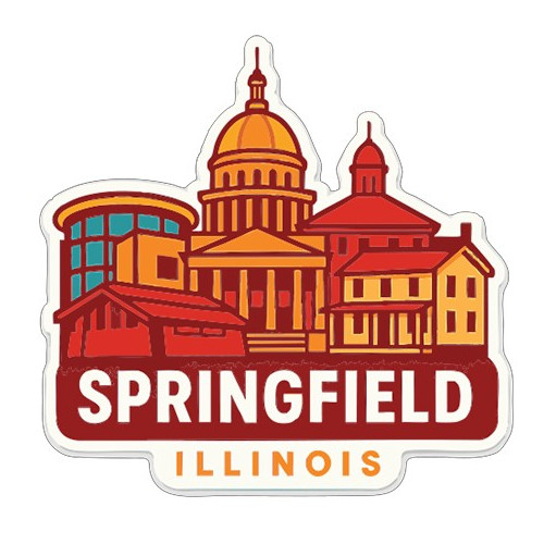 Springfield Illinois Sticker Decal Vinyl Die-Cut City Skyline Landmark Design