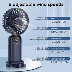 USB Rechargeable Mini Portable Handheld Electric Fan Foldable Neck Hanging Outdo