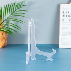 Artliving 9 Inch Clear Plastic Easels or Stand/Plate 9 inch (6 pack), White