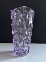 Vase 9″ Amethyst Glass Violet Vase Home Decor Bohemia Crystal Optic