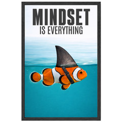 Mindset Is Everything Wall Art Framed 11×17, Motivational Poster, Office Decor