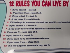 Vintage 1981 Scroll Sign 12 Rules You Can Live By Hershey Park PA FAST Shipping