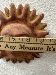 Celestial 3D Anthropomorphic 6” Sun Face Wall Hanging Southwest Design