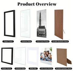 5Pcs Certificate Frames Document frames 8.5x11in for Wall Or Tabletop , Black