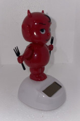 Solar Powered DANCING DEVIL Pitchforks BOBBLEHEAD TOY NEW valentines