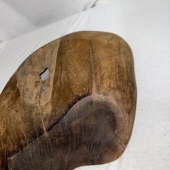 Live Edge Burl Wood Bowl Natural Root Centerpiece Hand Carved Organic Teak 16”