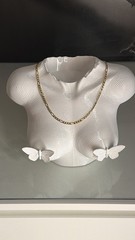 White 3d printed Torso Art Vase with Butterfly Accents, Modern Abstract Decor
