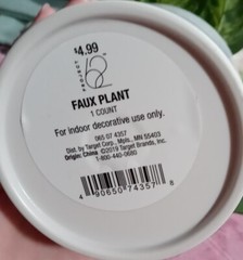 Project 62 Retired Faux Fake Ivy In A White Ceramic Planter New 9″ Tall New